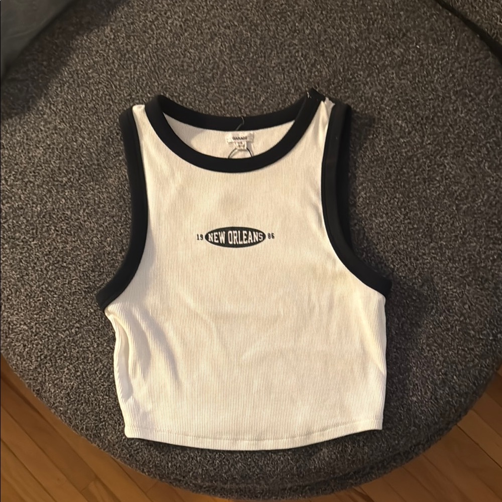 Garage New Orleans White and Black Tank Top